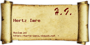 Hertz Imre névjegykártya